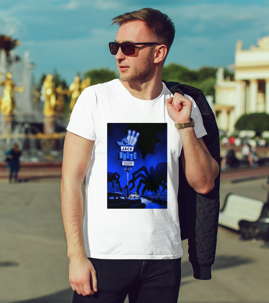 Jack White Indianapolis IN 2026 Everwise Amphitheater Event With Spiders And Bowling Sign T-Shirt