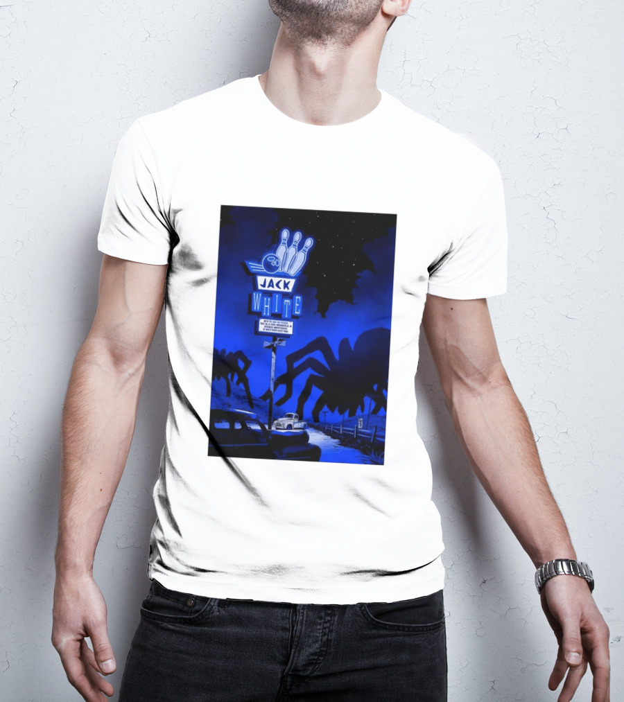 Jack White Indianapolis IN 2026 Everwise Amphitheater Event With Spiders And Bowling Sign T-Shirt