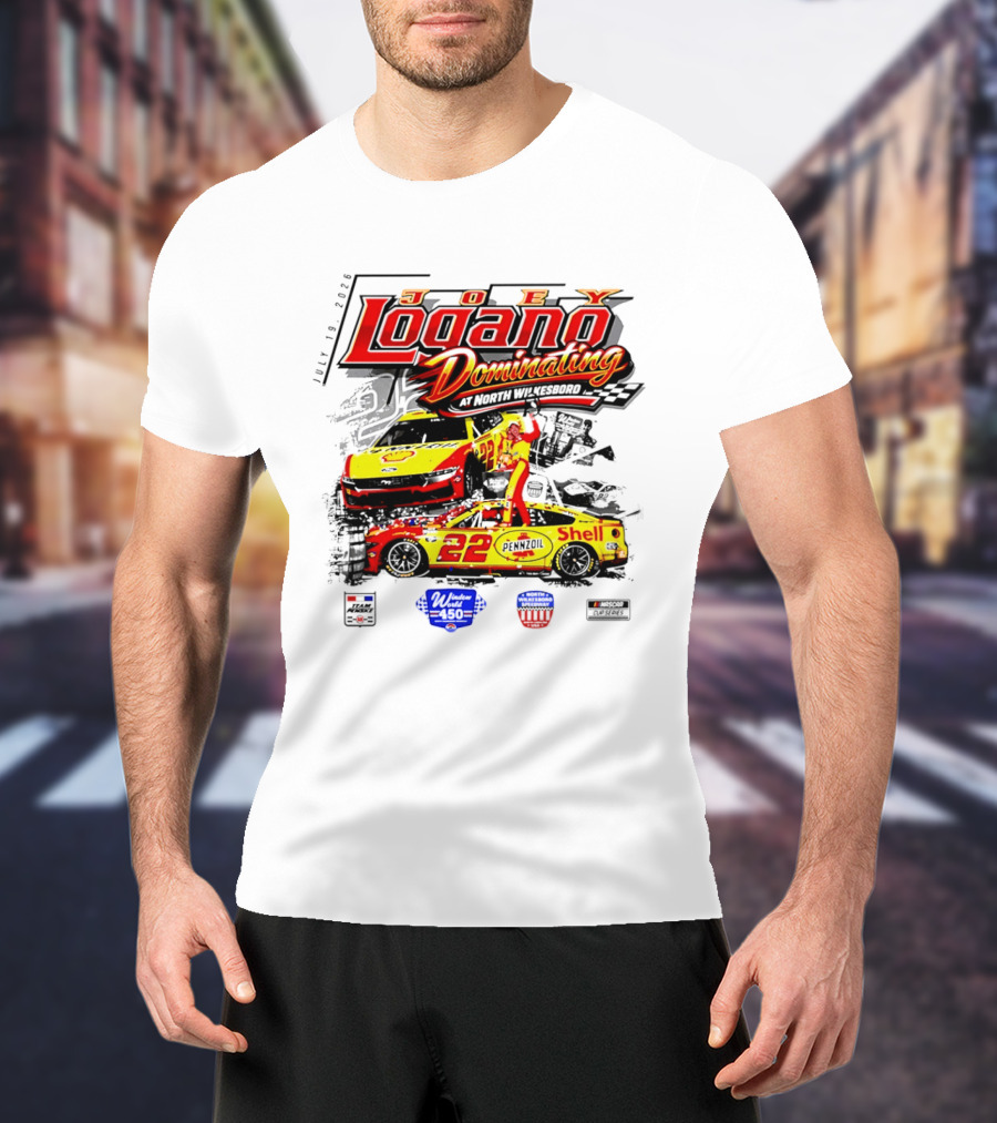 Joey Logano Dominating July 18 2026 North Wilkesboro Pennzoil Shell 22 Racing T-Shirt