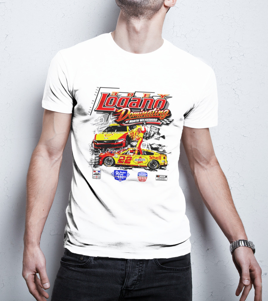 Joey Logano Dominating July 18 2026 North Wilkesboro Pennzoil Shell 22 Racing T-Shirt