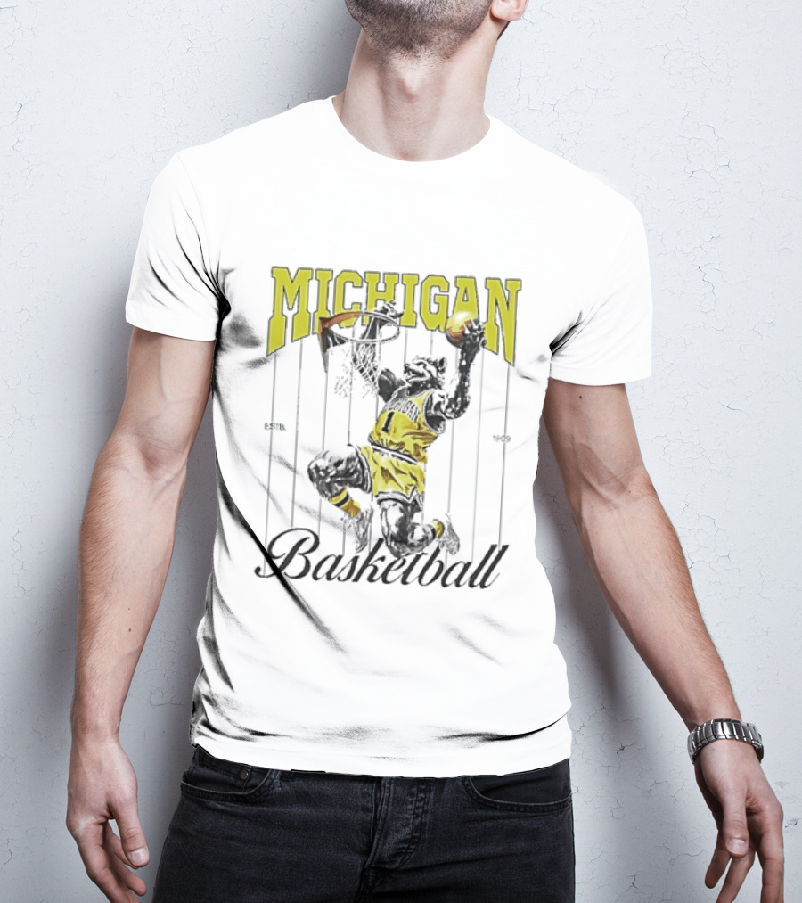 Wolverine Michigan Basketball Slam Dunk T-Shirt