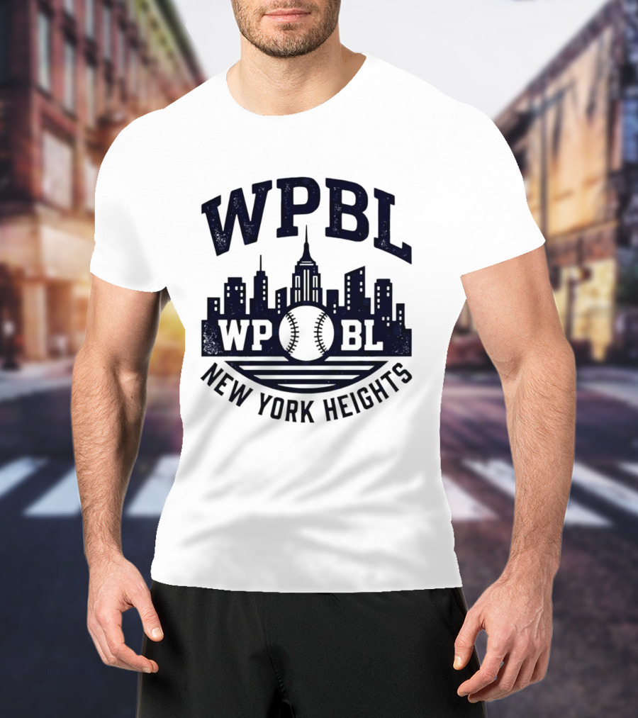 WPBL New York Heights Baseball Skyline Cityscape T-Shirt