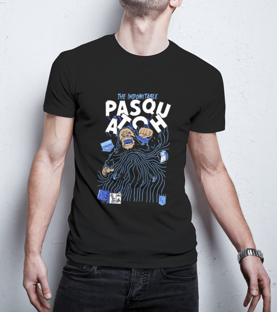2026 Royals The Indomitable Pasquatch He's Here Fear The Beard KC Baseball T-Shirt