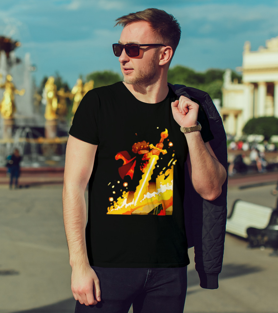 FlameFrags Sword Gaming Fantasy Adventure Warrior T-Shirt