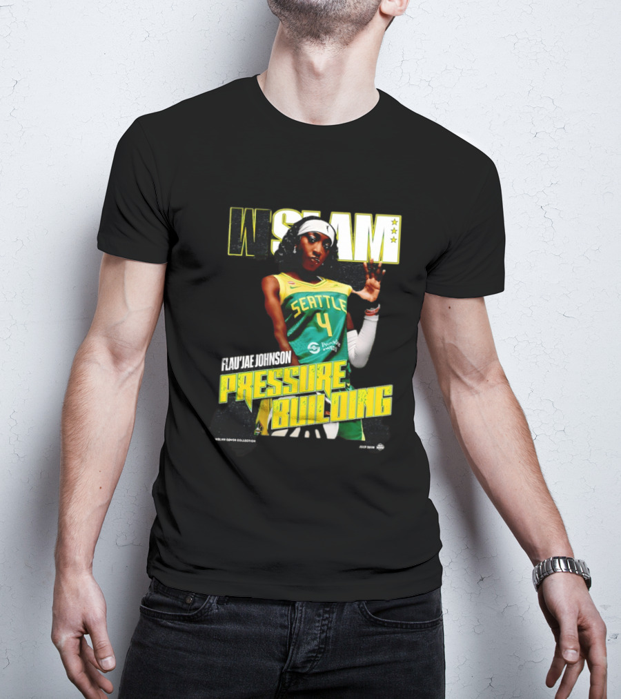 W SLAM Flau'jae Johnson Seattle Storm Pressure Building T-Shirt