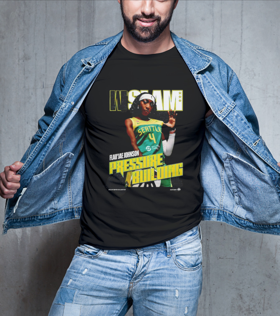 W SLAM Flau'jae Johnson Seattle Storm Pressure Building T-Shirt