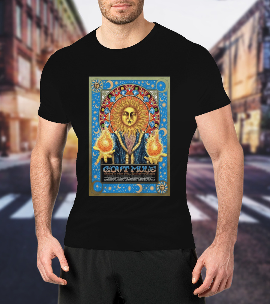 Gov't Mule Kicking In Your Stall Summer Tour 2026 Sun Fire T-Shirt