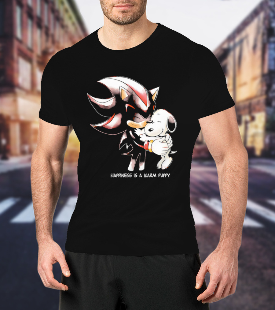 Happiness Is A Warm Puppy Shadow The Hedgehog Embrace T-Shirt