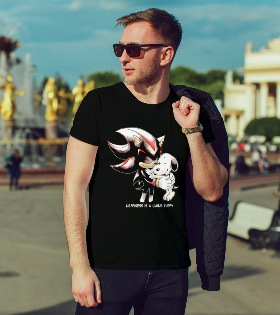 Happiness Is A Warm Puppy Shadow The Hedgehog Embrace T-Shirt