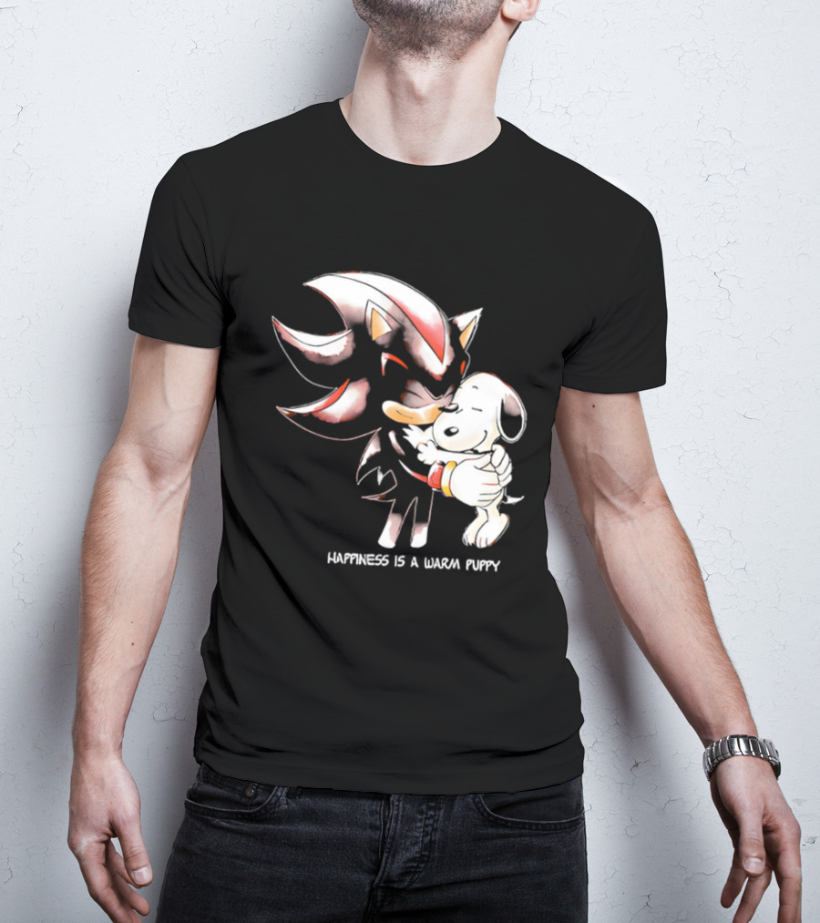 Happiness Is A Warm Puppy Shadow The Hedgehog Embrace T-Shirt
