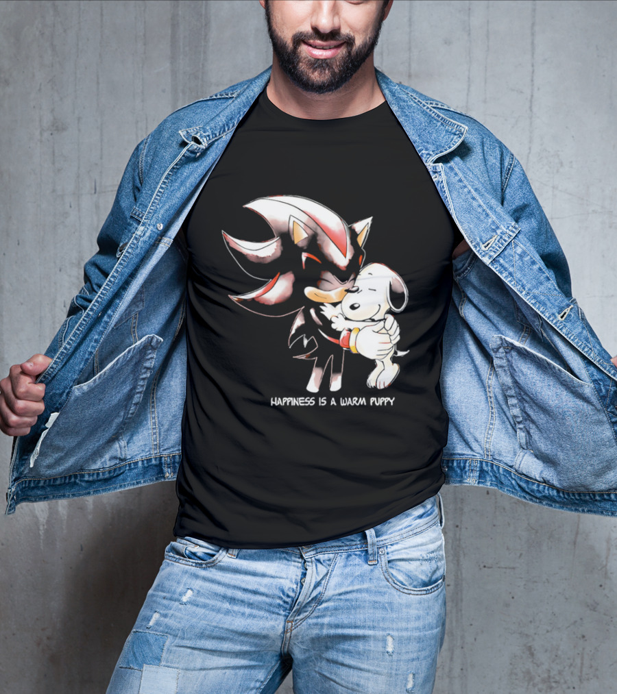 Happiness Is A Warm Puppy Shadow The Hedgehog Embrace T-Shirt