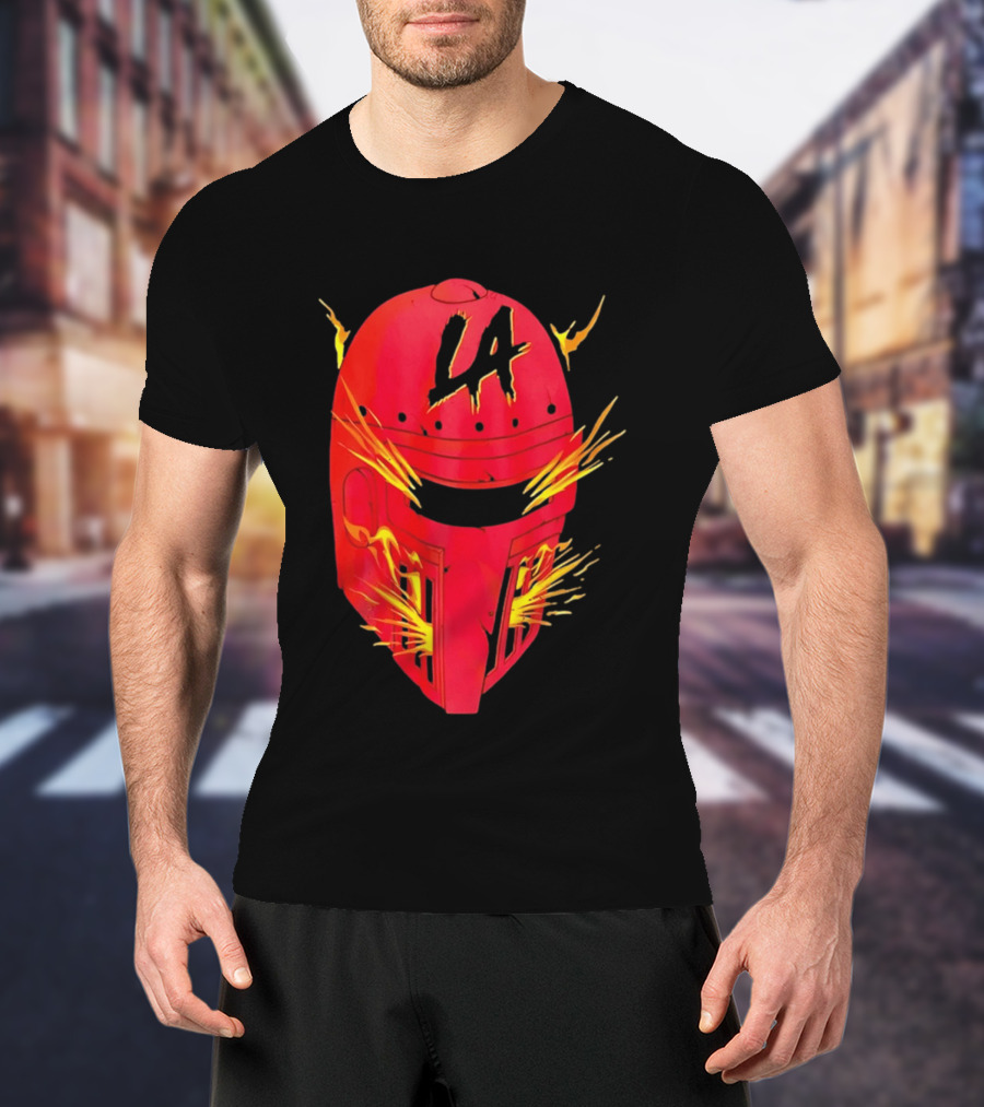 LA Flaming Knight Helmet Los Angeles Sports Blaze T-Shirt