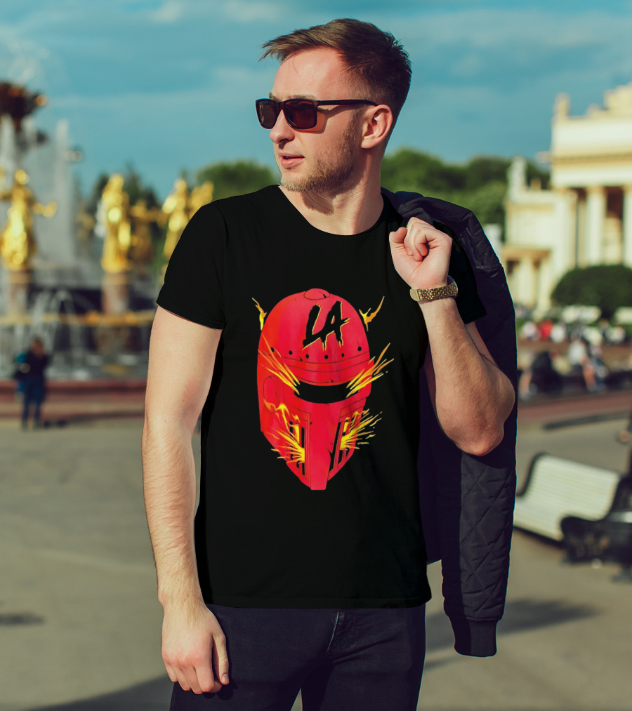 LA Flaming Knight Helmet Los Angeles Sports Blaze T-Shirt