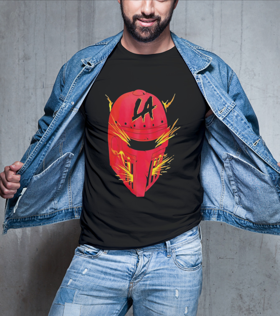 LA Flaming Knight Helmet Los Angeles Sports Blaze T-Shirt