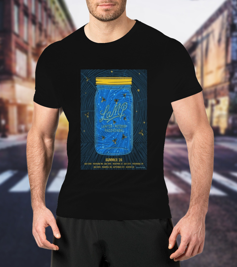 LAMP Summer '26 Tour Lawton Metzger Paczkowski With Fireflies And Dates T-Shirt