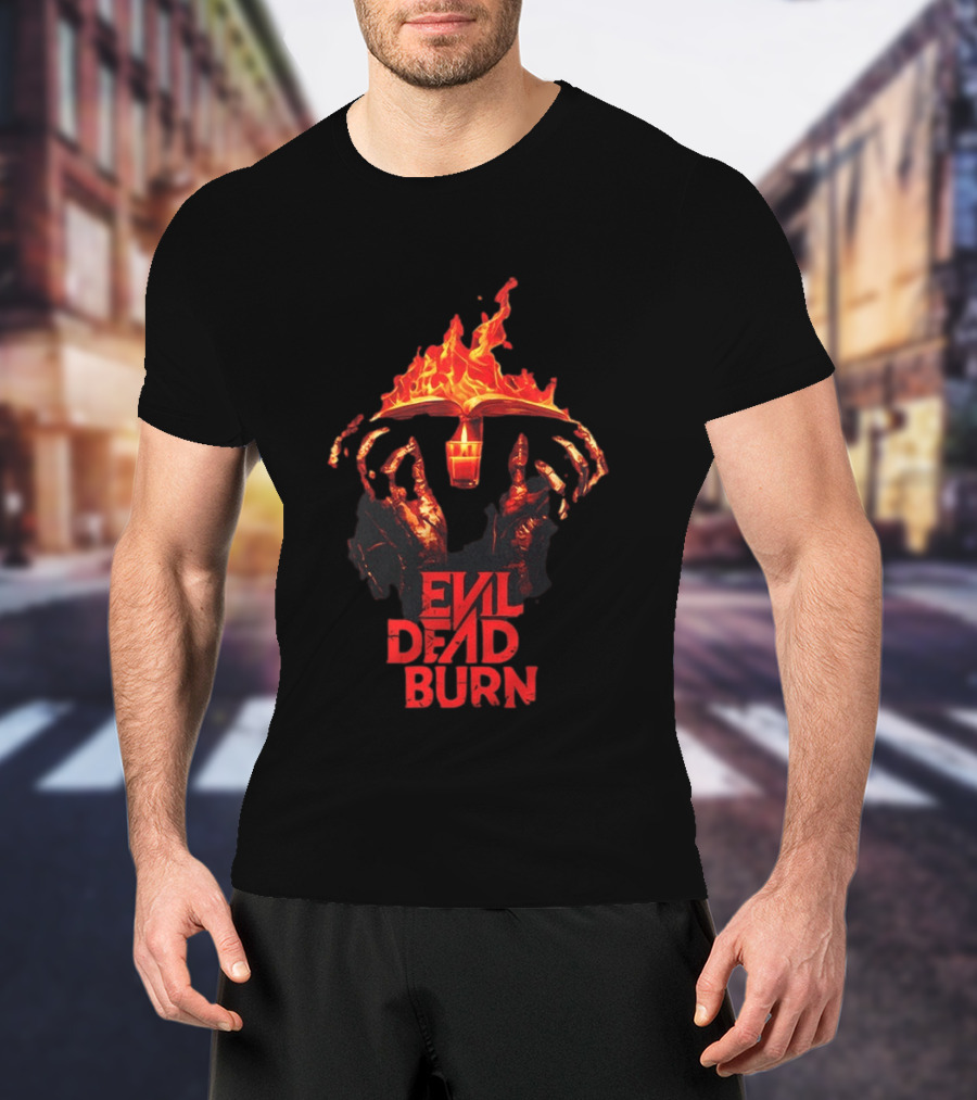 Evil Dead Burn Flaming Book Horror Visuals T-Shirt