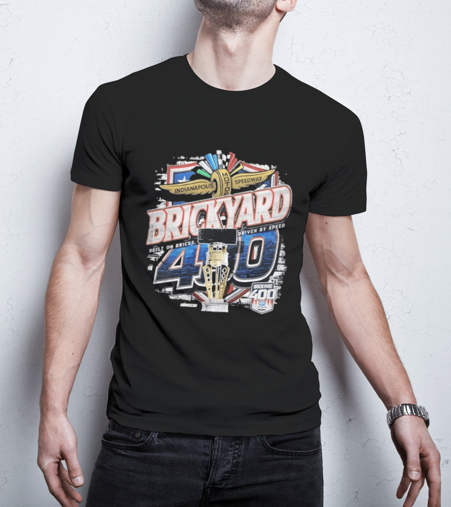 Indianapolis Motor Speedway Brickyard 400 Built On Bricks Driven By Speed NASCAR T-Shirt