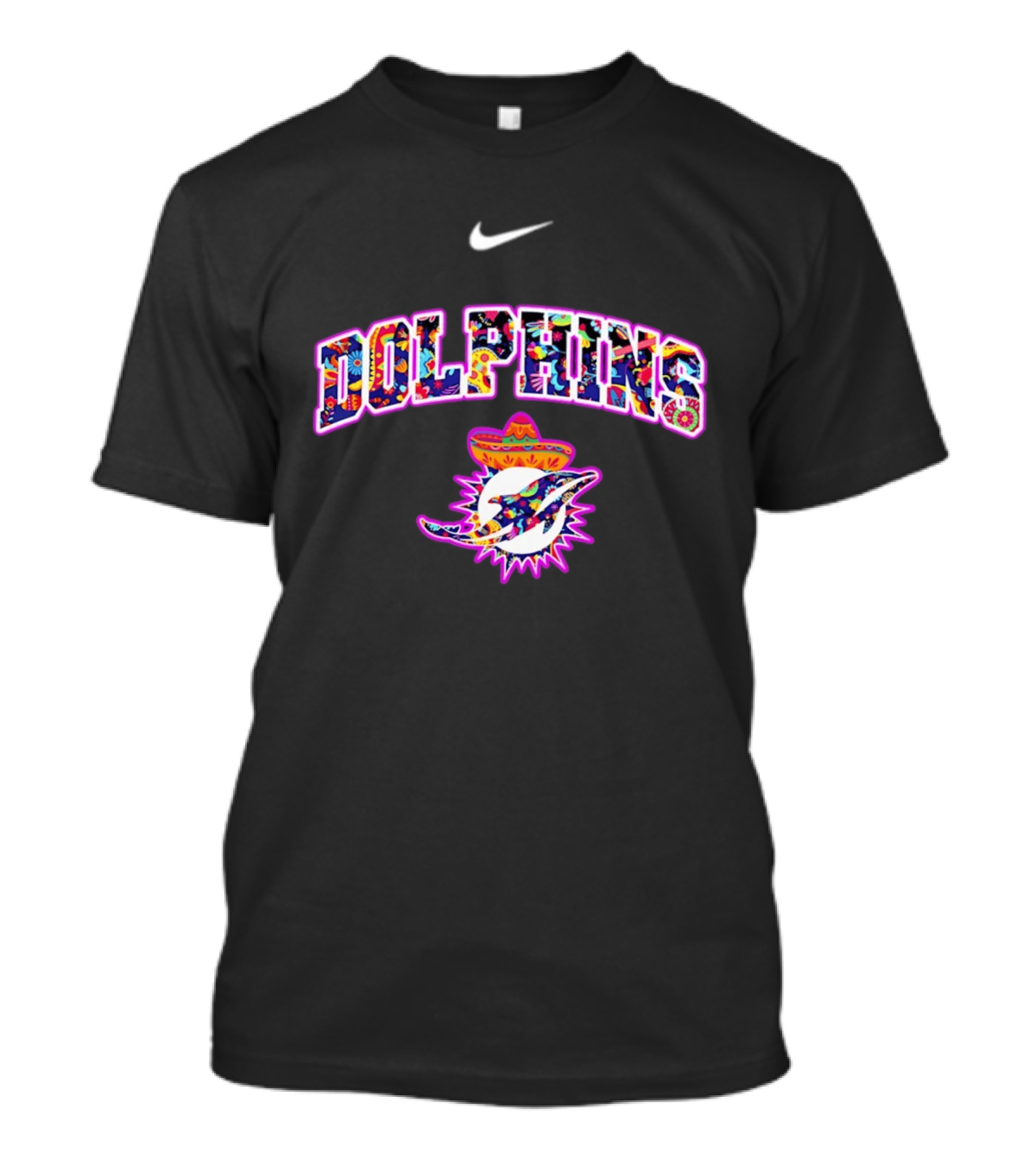 Nike Dolphins Hispanic Heritage Fiesta Florals Sombrero T-Shirt
