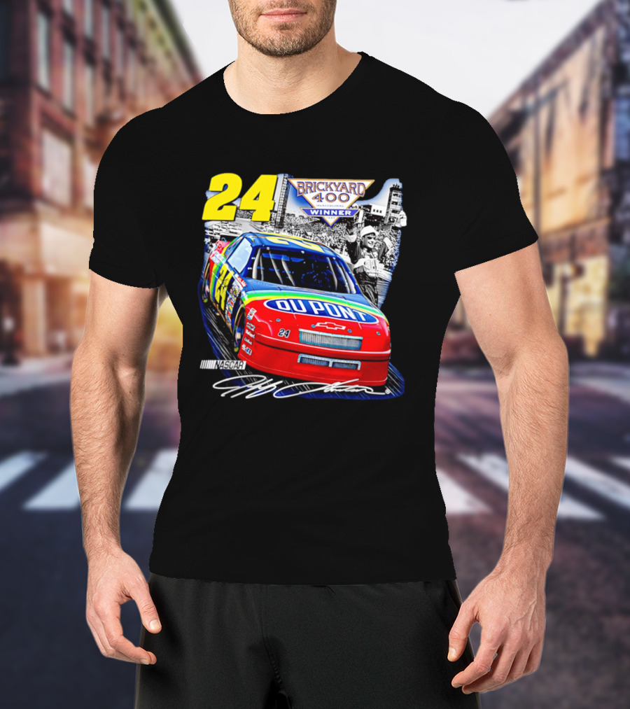 Jeff Gordon NASCAR DuPont Chevrolet No 24 Brickyard 400 Inaugural Winner T-Shirt
