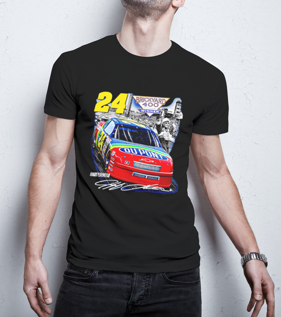 Jeff Gordon NASCAR DuPont Chevrolet No 24 Brickyard 400 Inaugural Winner T-Shirt