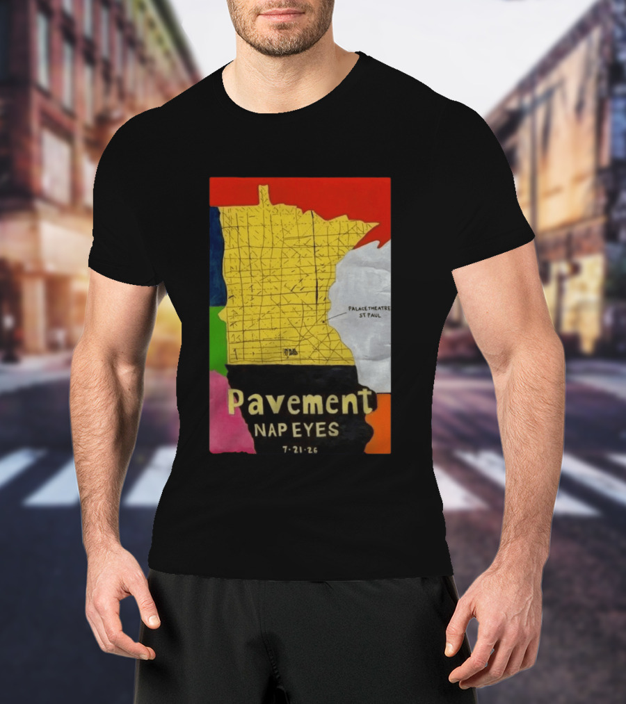 Pavement Nap Eyes Palace Theatre St Paul July 21 2026 Minnesota Map T-Shirt