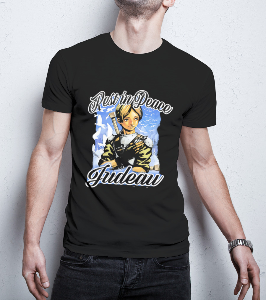 Rest In Peace Judeau Berserk Remembrance With Sword And Birds T-Shirt
