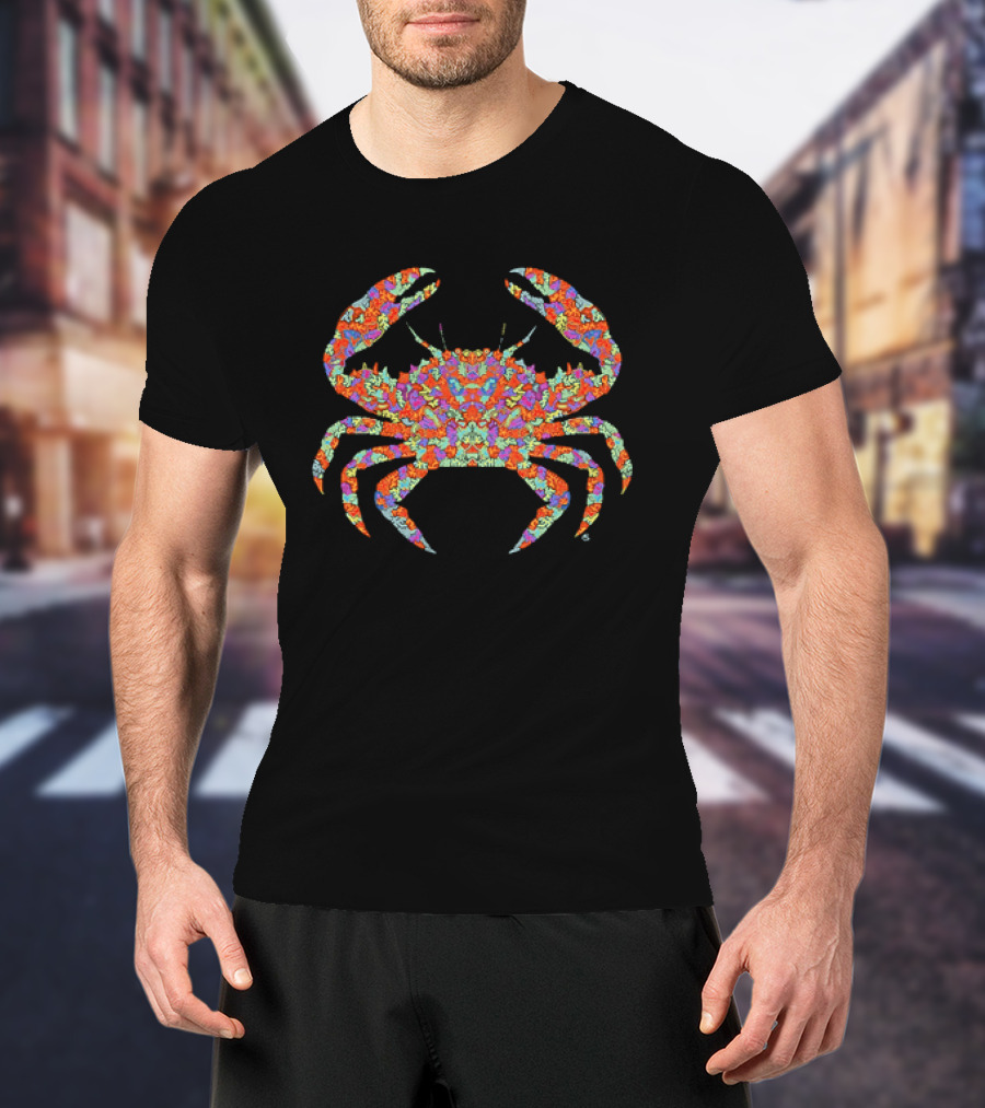 S Vibrant Mosaic Crab T-Shirt