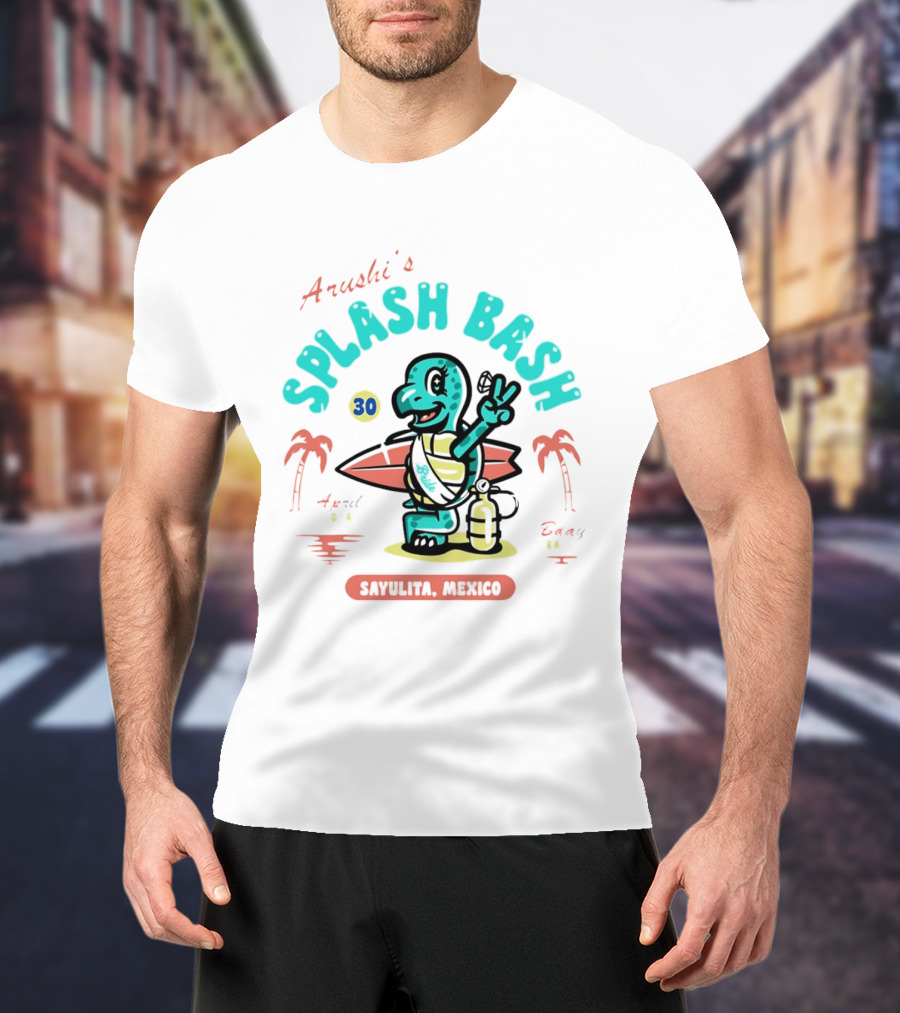 Arushi's Splash Bash Surfing Turtle 30th Birthday Sayulita Mexico T-Shirt