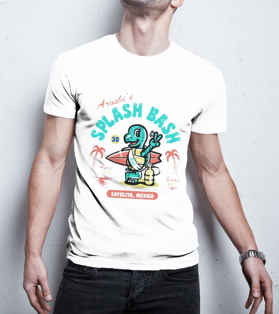 Arushi's Splash Bash Surfing Turtle 30th Birthday Sayulita Mexico T-Shirt