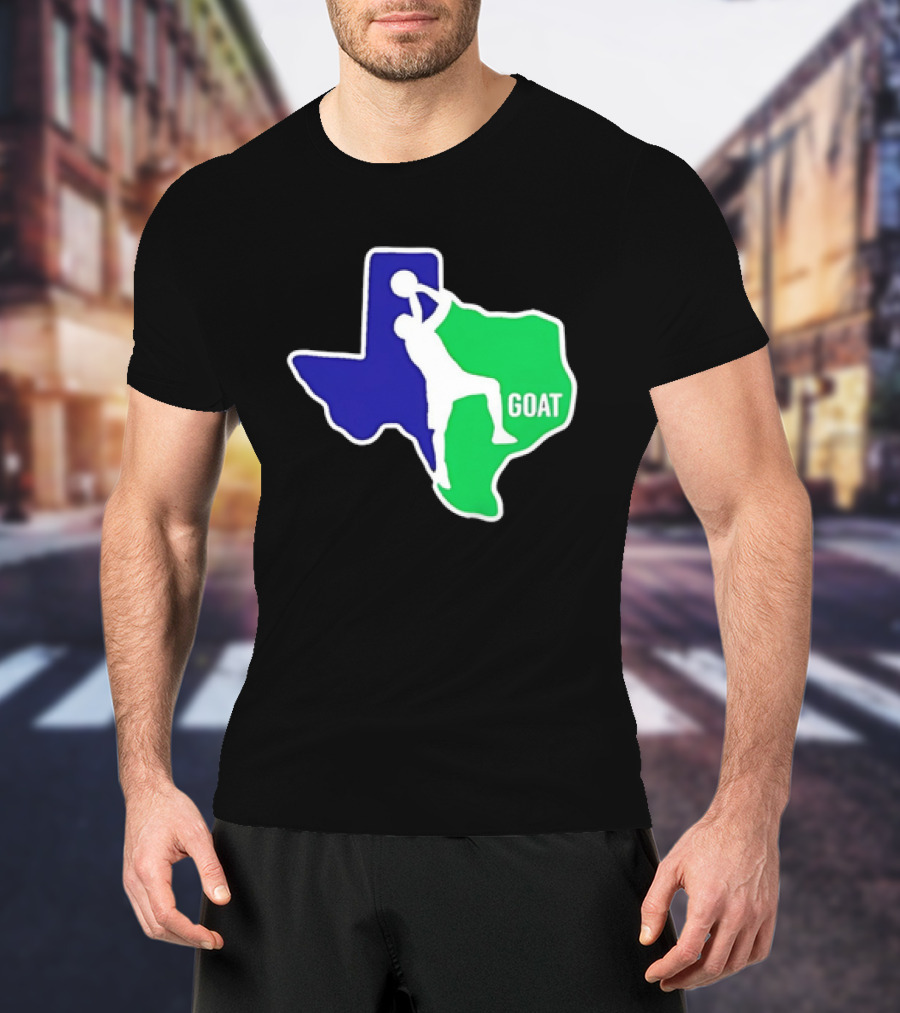 Texas Basketball Goat Silhouette Blue Green State T-Shirt