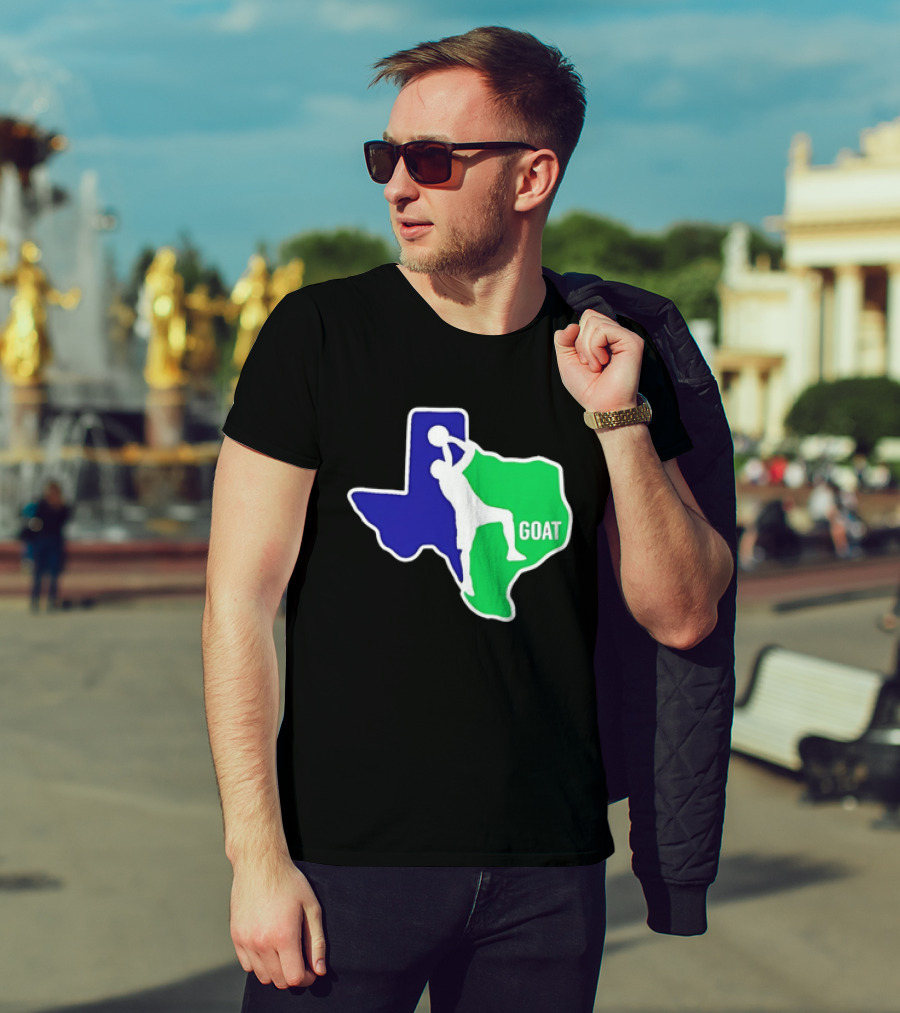 Texas Basketball Goat Silhouette Blue Green State T-Shirt