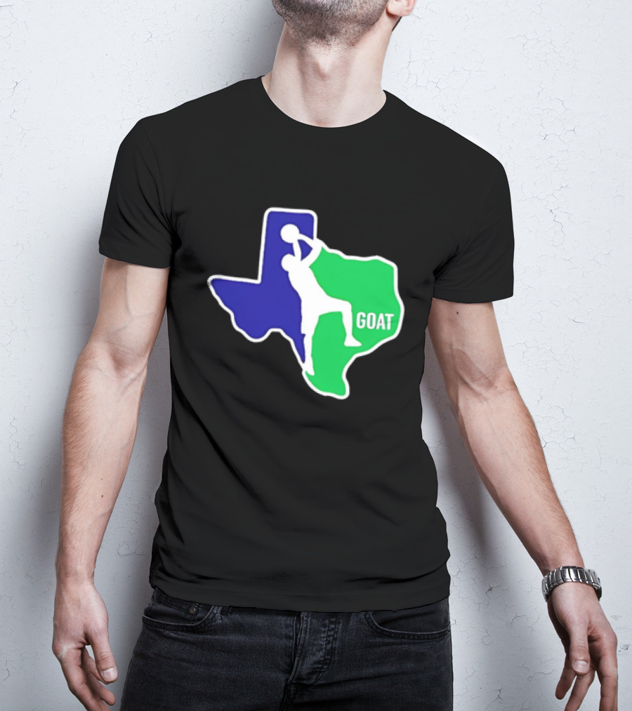 Texas Basketball Goat Silhouette Blue Green State T-Shirt