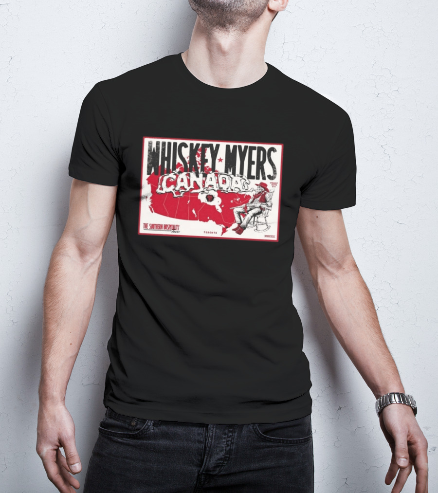 Whiskey Myers Canada Map Southern Hospitality Tour Toronto July 21 2026 Event T-Shirt