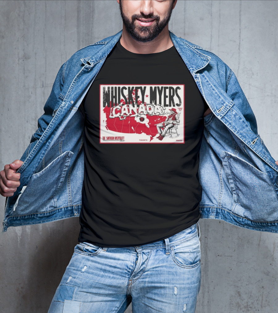 Whiskey Myers Canada Map Southern Hospitality Tour Toronto July 21 2026 Event T-Shirt