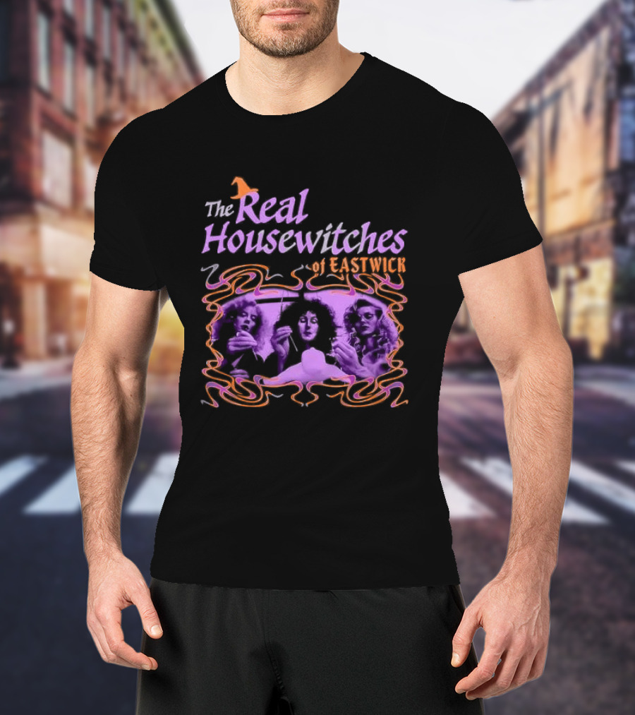 The Real Housewitches Of Eastwick Witchy Vibes Three Women Voodooing A Doll T-Shirt