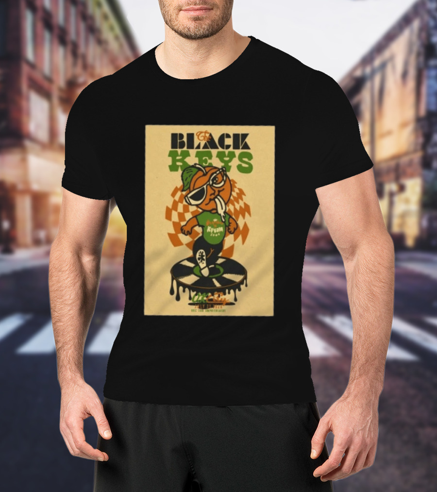 The Black Keys Oklahoma City OK July 21 2026 Checkered Record Orange Character Event T-Shirt