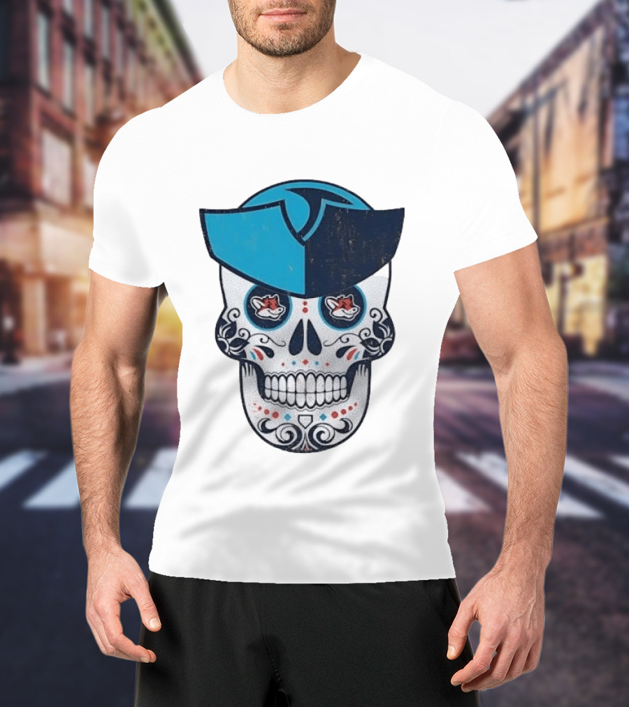 Day Of The Dead Skull Patriot Fox Sports Foxes Football T-Shirt
