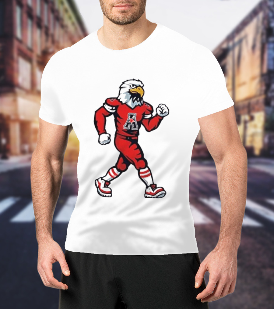 Eagle Running Sport Red Football T-Shirt