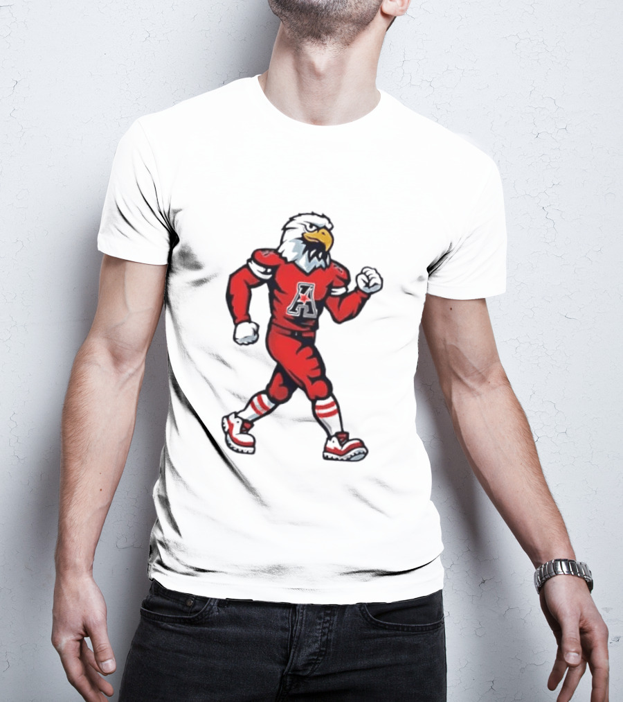 Eagle Running Sport Red Football T-Shirt