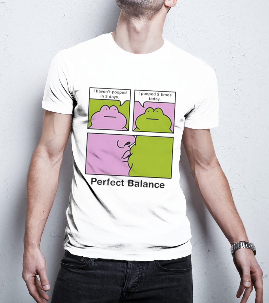 Perfect Balance Frog Meme I Haven't Pooped In 3 Days Pooped 3 Times Today T-Shirt