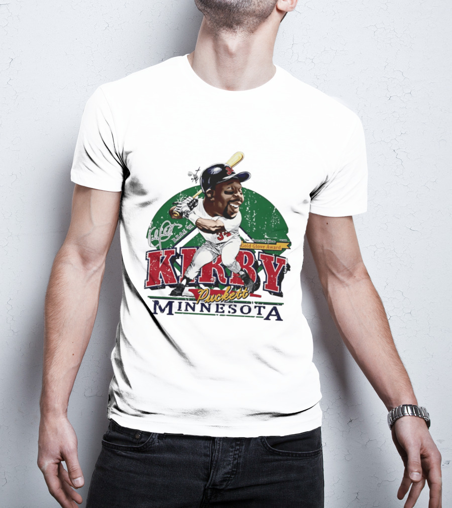 Kirby Puckett Minnesota Gold Glove Award Bruce Stark Collection T-Shirt