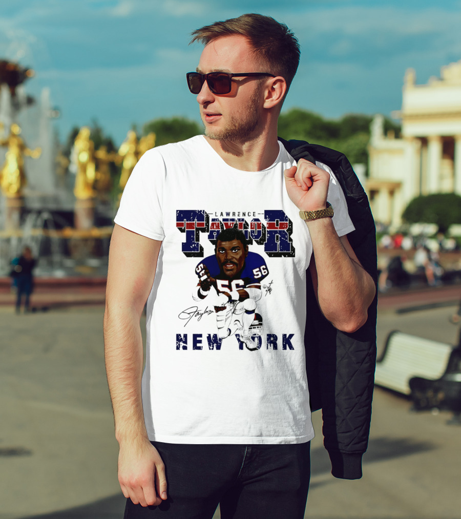 Lawrence Taylor New York Giants Kneeling Bruce Stark Collection T-Shirt