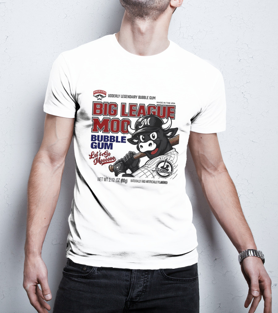 Milwaukee Milkmen Big League Moo Bubble Gum Udderly Legendary Made In USA T-Shirt