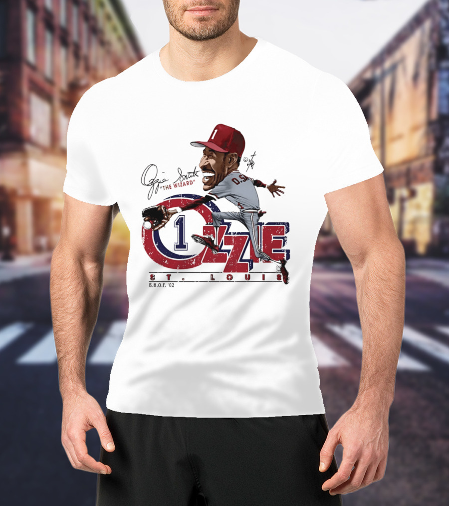 Ozzie Smith St Louis Cardinals Bruce Stark "The Wizard" Collection T-Shirt