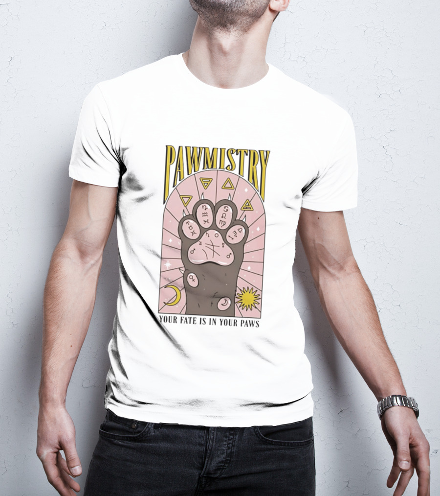 Pawmistry Astrology Cat Paw Your Fate Is In Your Paws Zodiac T-Shirt