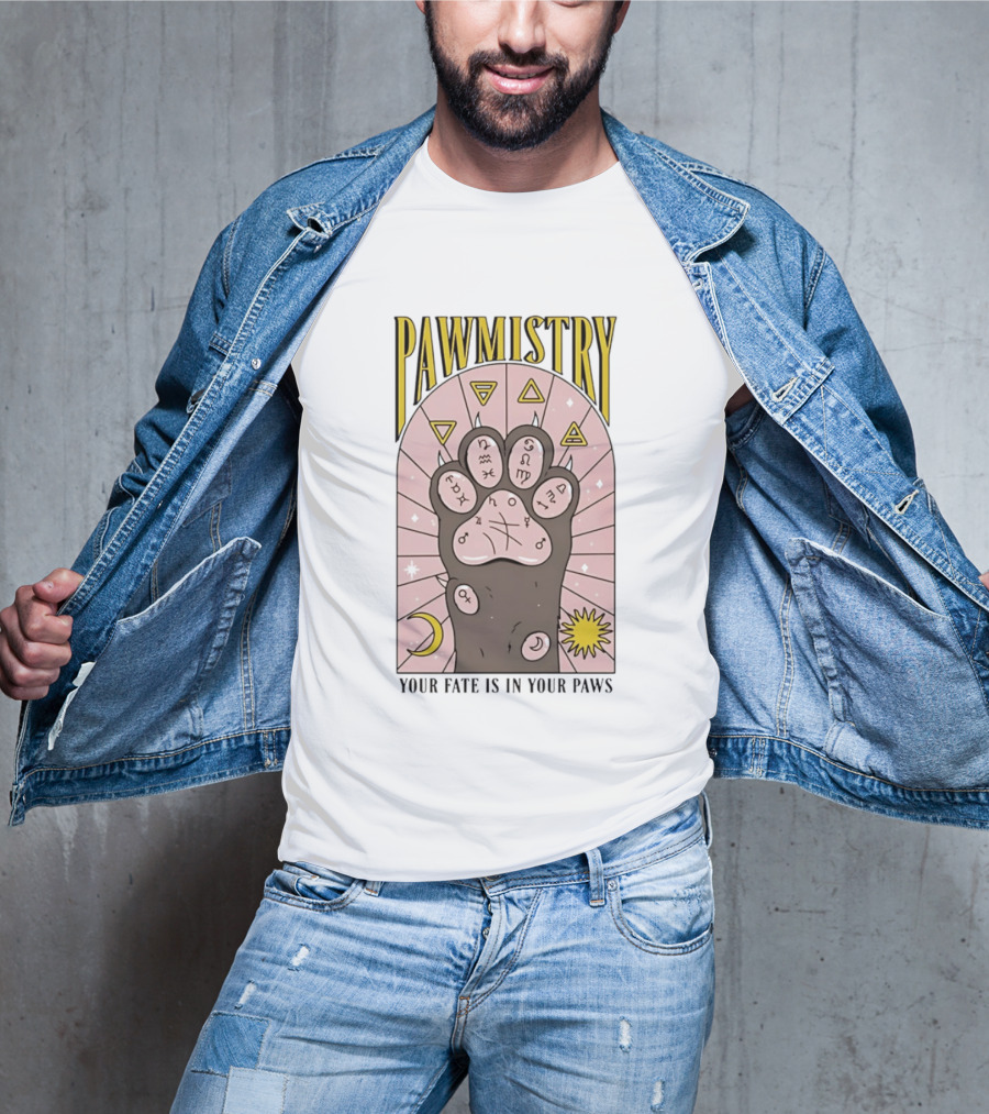 Pawmistry Astrology Cat Paw Your Fate Is In Your Paws Zodiac T-Shirt