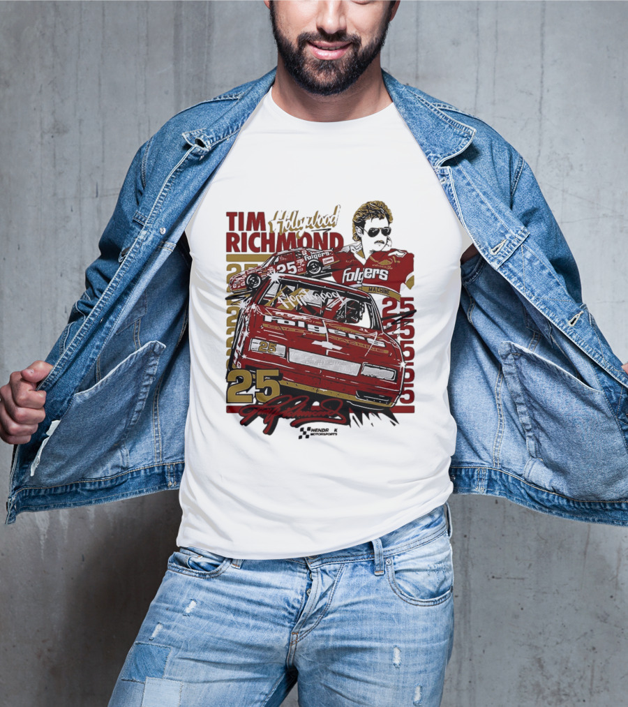 Tim Richmond Hollywood 25 Hendrick Motorsports Folgers NASCAR Racing T-Shirt