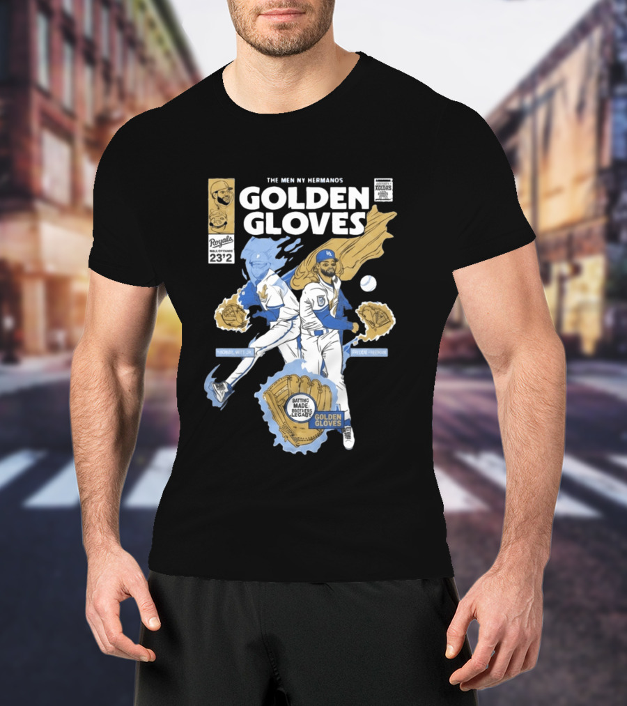 The Meniny Hermanos Royals Hall Of Fame 2026 Golden Gloves Bobby Witt Jr Freddie Freeman T-Shirt
