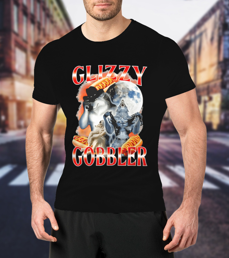 Glizzy Gobbler Wolf Moon Hot Dog Meme T-Shirt