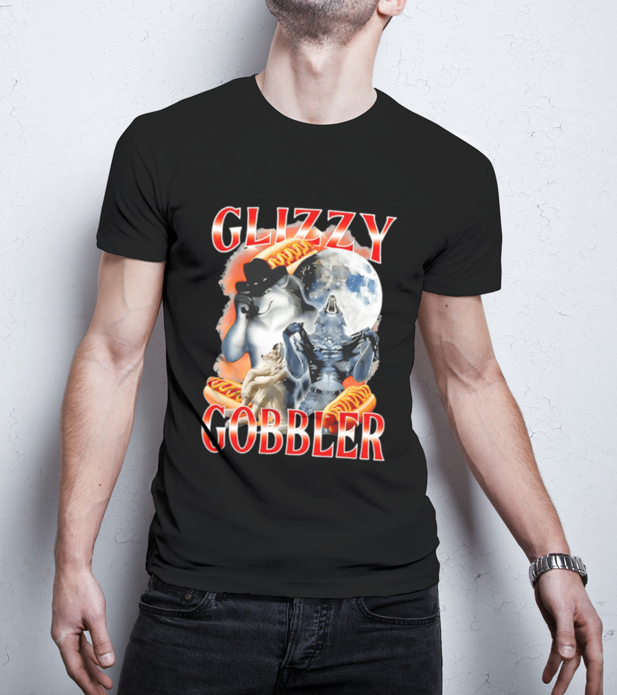 Glizzy Gobbler Wolf Moon Hot Dog Meme T-Shirt
